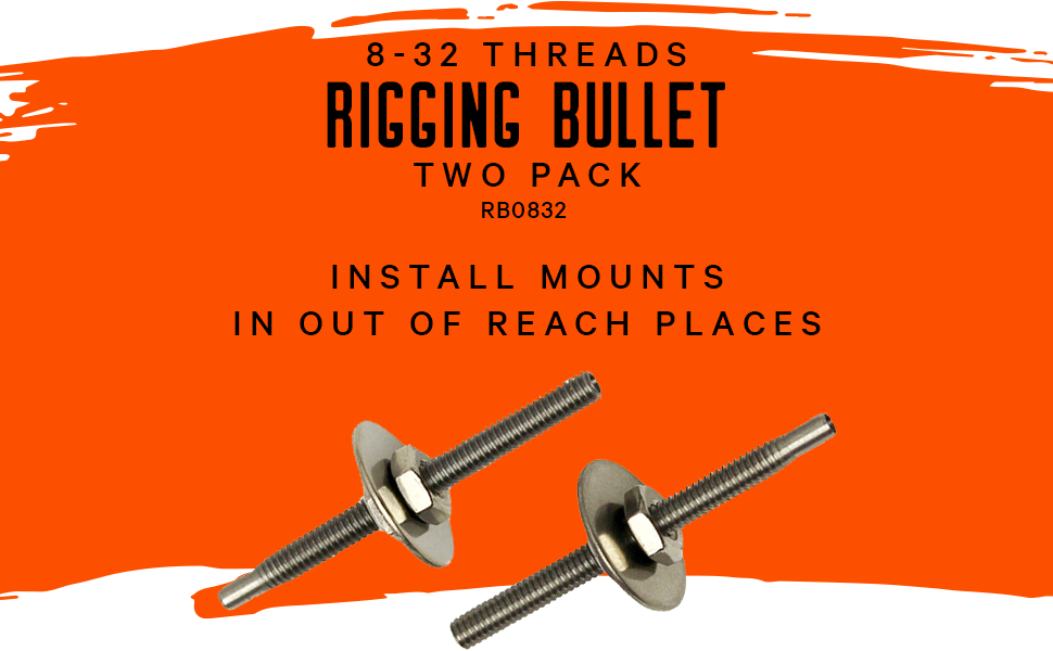 YakAttack - Rigging Bullet 8-32 Thrd (GT90 Gear Trac) 2 Pack