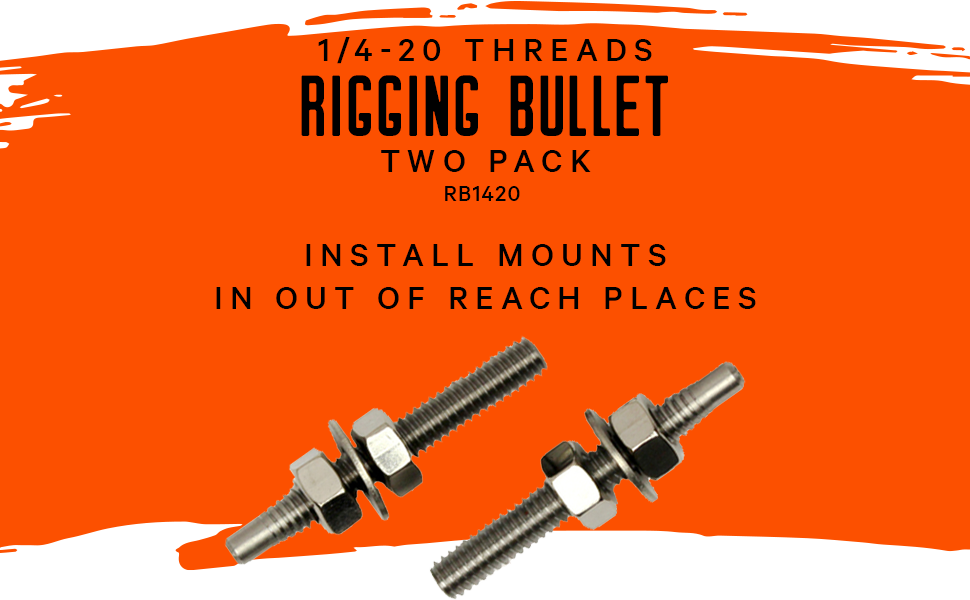 YakAttack - Rigging bullet, 1/4-20 thrd (MightyMount) 2 pack