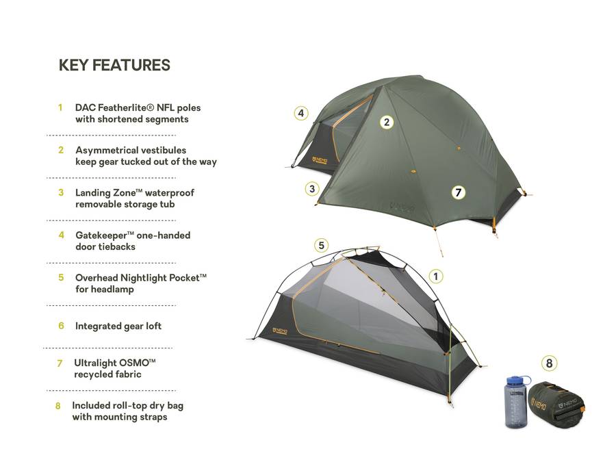 Nemo - Dragonfly OSMO Bikepack 1P Backpacking Tent